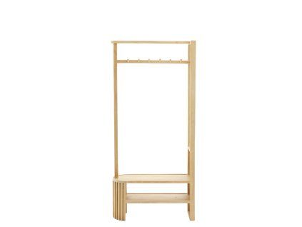 Vešiak na klobúky 85x30x180 cm GAIOS mangové drevo prírodný