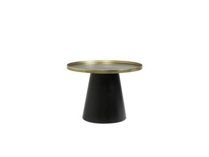 Konferenčný stolík Ø60x44 cm POPETA antický bronz-čierny