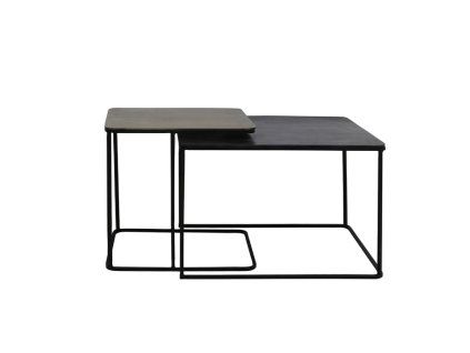 Príručný stolík S/2 46x46x45+62x62x41 cm LEBU mravec meď+bronz