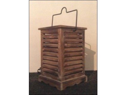 lampa drevena patinovana 30x19x19 cm 4481