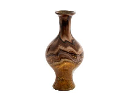 Váza Ø19x40 cm JORVEN sklo hnedá+krémová+čierna