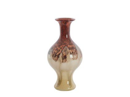 Váza Ø19x40 cm JORVEN sklo červená+taupe