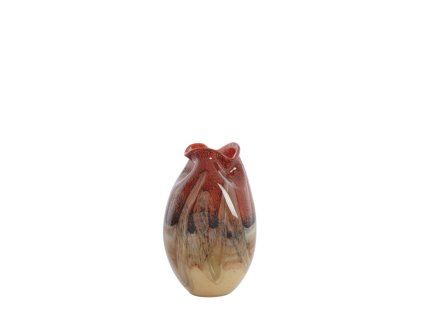 Váza Ø14,5x25 cm JORIEN sklo červená+taupe