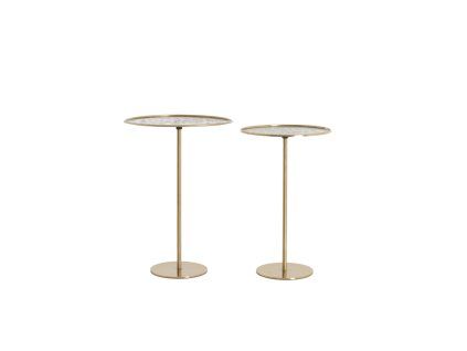 Príručný stolík S/2 Ø32x51+Ø38x54 cm LIA antický bronz