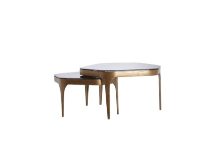 Konferenčný stolík S/2 max 77x70x42 cm AVI sklo dymové+ant bronzové