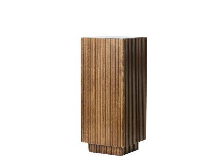 Stĺp 35x35x80 cm GATURA drevo tmavohnedé + hnedé sklo