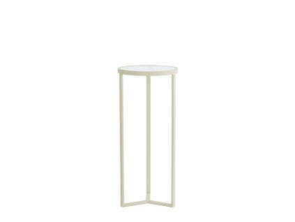 Stĺp Ø35x81 cm RETIRO číre rebrované sklo+krémová