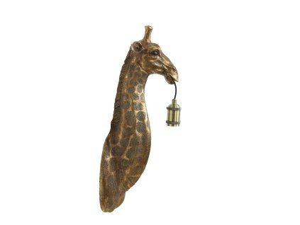 Nástenná lampa 20,5x19x61 cm ŽIRAFA antický bronz