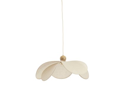 Závesná lampa Ø60x30 cm LAVRIRIA prírodná+drevo