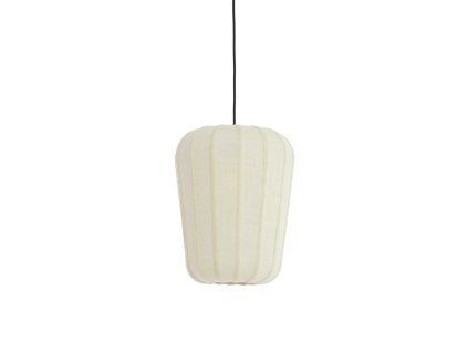 Závesná lampa Ø30x37,5 cm BIBURY drevená potlač tmavohnedá+biela