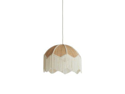 Závesná lampa Ø40x33 cm MALACIA rafia prírodná+krémová