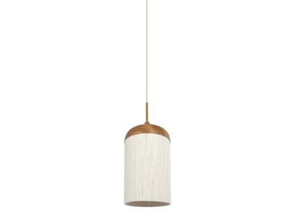 Závesná lampa Ø27,5x52 cm DANIA potlač dreva prírodná + lano krémová