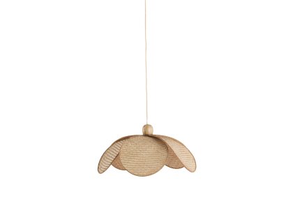 Závesná lampa Ø48x29 cm LAVRIO sieťovina prírodná+drevo