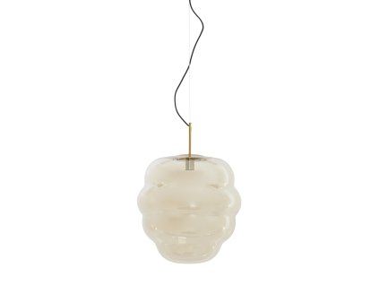 Závesná lampa Ø45x48 cm MISTY sklo jantárová+zlatá