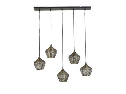 Závesná lampa 5L 100x20x122 cm ALVARO antický bronz
