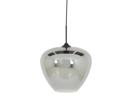 Závesná lampa Ø40x34 cm MAYSON dymové sklo+matná čierna