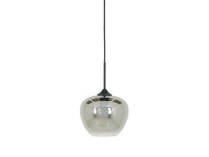 Závesná lampa Ø23x18 cm MAYSON dymové sklo+matná čierna