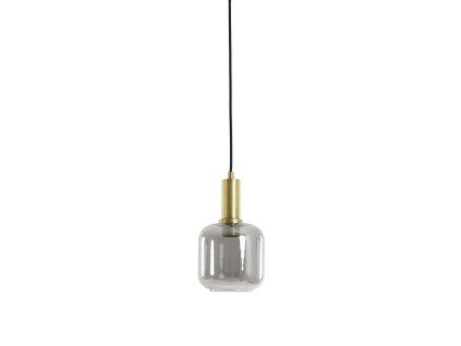 Závesná lampa Ø21x37 cm LEKAR antický bronz + dymové sklo