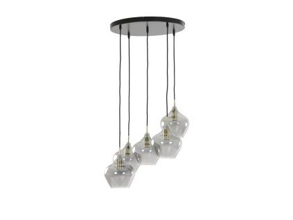 Závesná lampa 5L Ø61x66 cm RAKEL antický bronz + dymová