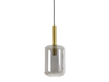 Závesná lampa Ø22x52 cm LEKAR antický bronz + dymové sklo