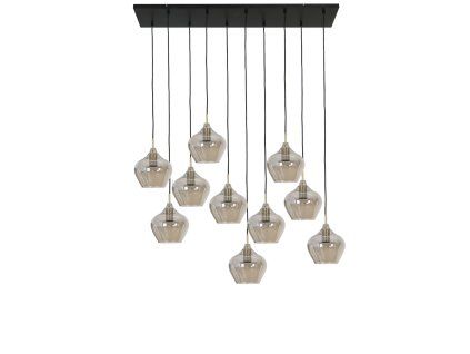Závesná lampa 10L 124x35x60 cm RAKEL antický bronz + dymová