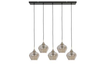 Závesná lampa 5L 104x20x120 cm RAKEL antický bronz + dymová
