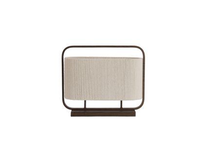 Stolová lampa 45x15x37,5 cm LECCE drevená potlač hnedá+lano krémová