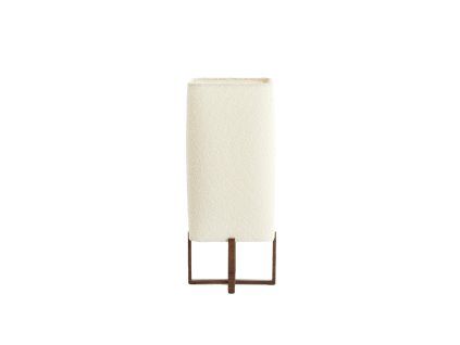 Stolová lampa 21,5x21,5x50,5 cm WYN drevená potlač hnedá+buklová krémová