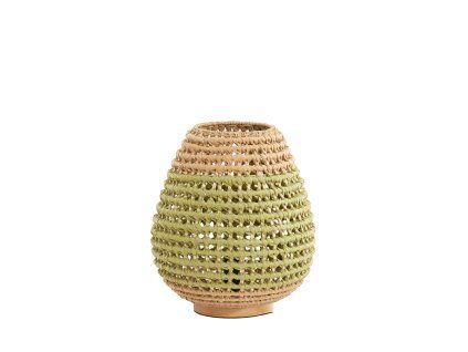Stolná lampa Ø32x34,5 cm KALIPA ratan natural+zelená