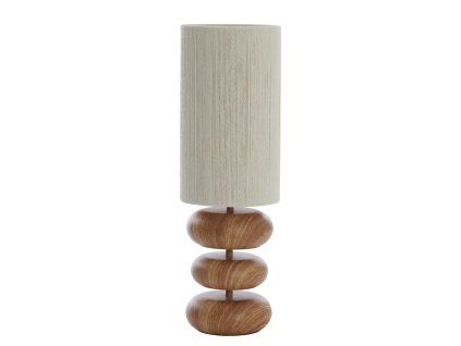 Stolová lampa Ø22x67,5 cm DANIALO potlač dreva prírodná+lano krémová