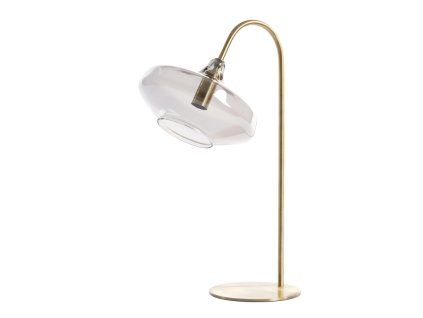 Stolová lampa E14 31x22x50 cm SOLNA antický bronz + dymové sklo