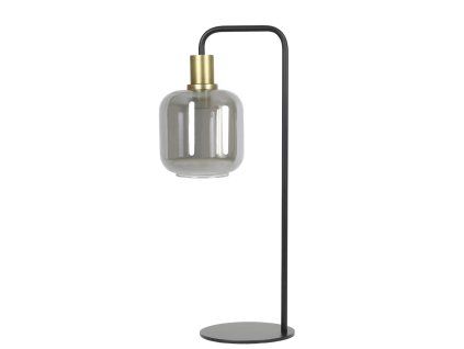 Stolová lampa 27x18x58 cm LEKAR antický bronz + dymové sklo