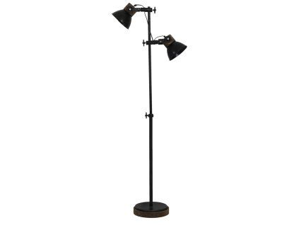 Stojaca lampa 40x30x165 cm JODY čierna zinková + drevo hnedá