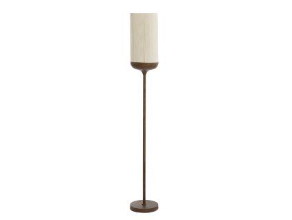 Stojaca lampa Ø23x159 cm DANIA drevená potlač d hnedá+lano krémová