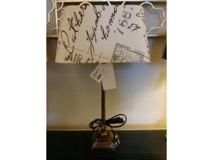 lampa bronze s bezovym tienidlom s napismi vyska 50 cm 4616
