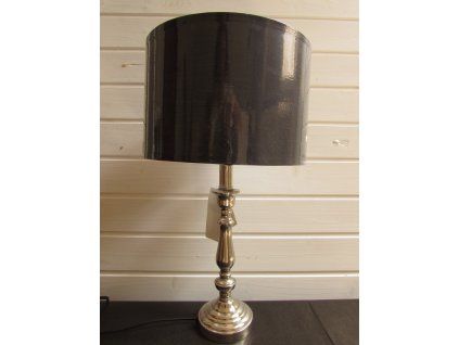 lampa strieborna s ciernym tienidlom vyska 45 cm 4639