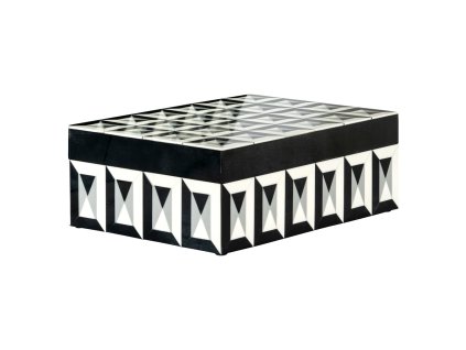 Úložný box Licia čierno-biely, veľký