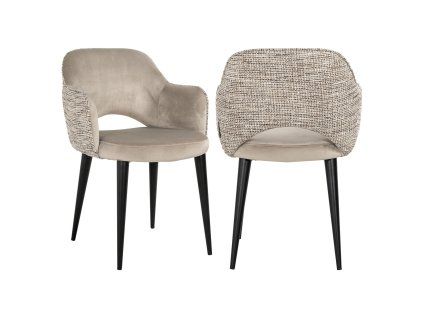 Jedálenská stolička Giovanna trendy nature / khaki zamat ohňovzdorná