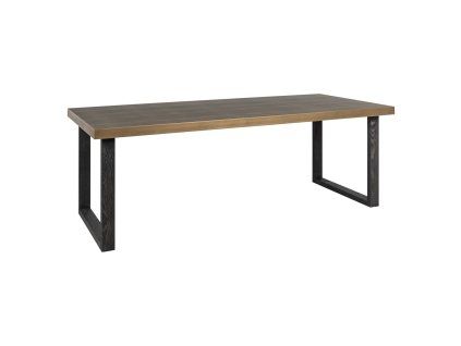 Jedálenský stôl Bloomville mosadz shagreen so sklenenou doskou 200