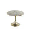 Príručný stolík Ø61x41 cm RICKERD žltý achát+antický bronz