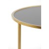Konferenčný stolík S/2 Ø65x39+Ø75x44 cm DUARTE dymové sklo-zlaté