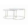 Konferenčný stolík S/2 Ø65x39+Ø75x44 cm DUARTE nikel+sklo