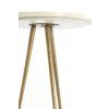 Príručný stolík S/2 max Ø43x53 cm PRATO mramor biely+ant bronz