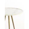 Príručný stolík S/2 max Ø43x53 cm PRATO mramor biely+ant bronz
