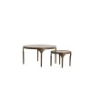 Príručný stolík S/2 Ø49,5x36+Ø85x45 cm LAPAZ antický bronz+taupe