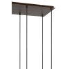 Závesná lampa 10L 144x49x200 cm HUXI drevená potlač hnedá+ľanová