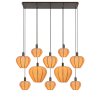 Závesná lampa 10L 144x49x200 cm HUXI drevená potlač hnedá+ľanová
