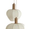 Závesná lampa 10L 144x49x200 cm HUXI potlač dreva prírodná+ľanová krémová