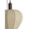 Závesná lampa 5L Ø76x140 cm HUXI potlač dreva hnedá+ľanová prírodná
