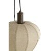 Závesná lampa 5L Ø76x140 cm HUXI potlač dreva hnedá+ľanová prírodná